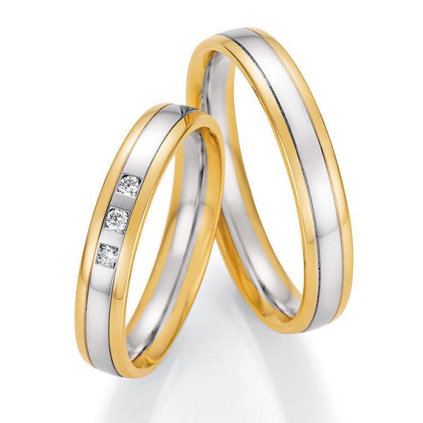 Trauringe Weiss-Gelbgold von Ruesch 66/60170-040